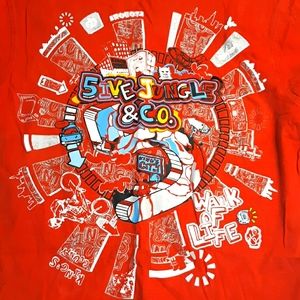 Mens Red 5ive Jungle Skate Short Sleeve Graphic Te